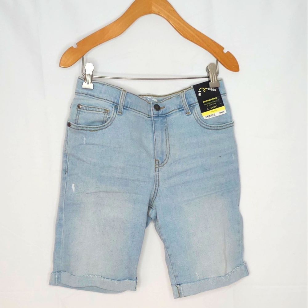 Light Wash Denim Bermuda Shorts